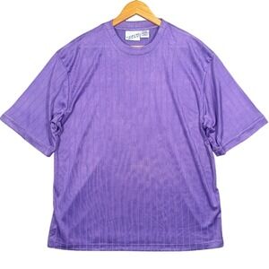 Irvine Park Purple Pinstripe Short‎ Sleeve Crew Neck T Shirt Mens XL